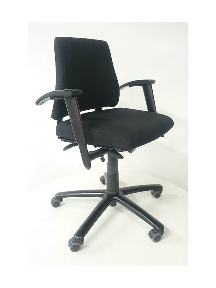 Martela Axia 1 työtuoli, musta UUDELLEENVERHOILTU!