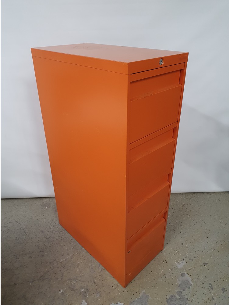 Metallinen arkistolaatikosto oranssi 4-laatikkoa - Image 2