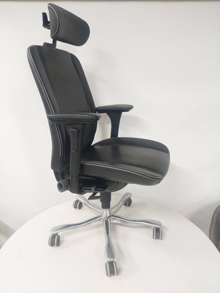 Kinnarps 9000 ComfortControl työtuoli, musta nahka - Image 3